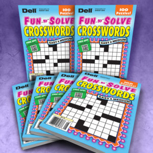 Dell Fun to Solve Crosswords Puzzles Magazine Bundle Easy and Medium